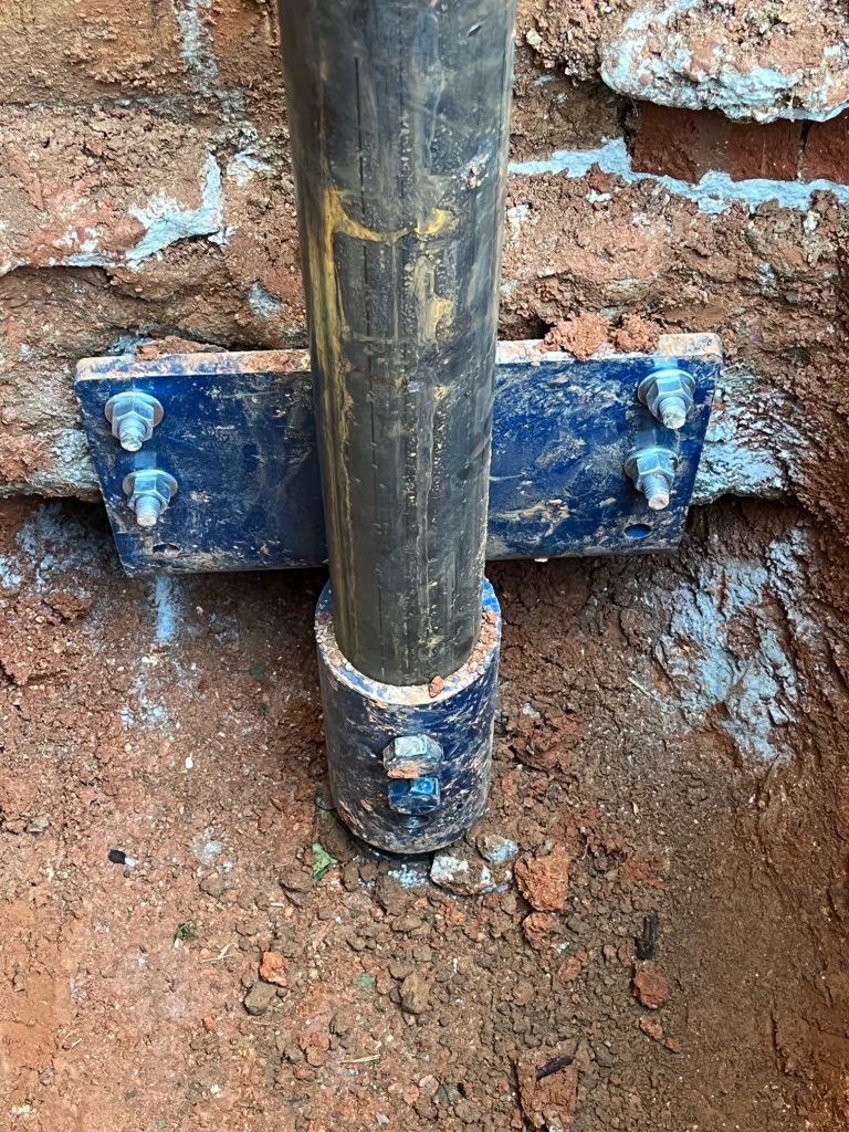Mounted Magnum Push Pier bracket on a WNC repair.